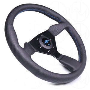 Personal Grinta Steering Wheel - 330mm Perforated Leather w/Blue Stitch