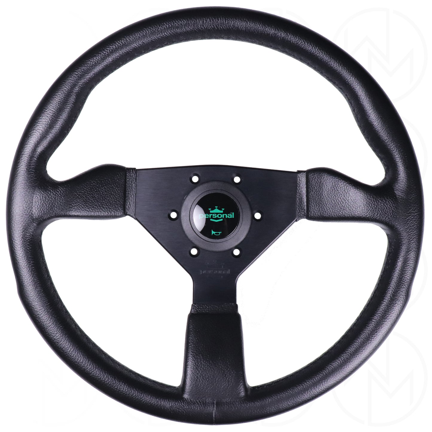 Personal Grinta P/U Steering Wheel - 350mm Polyurethane w/Green Horn Button