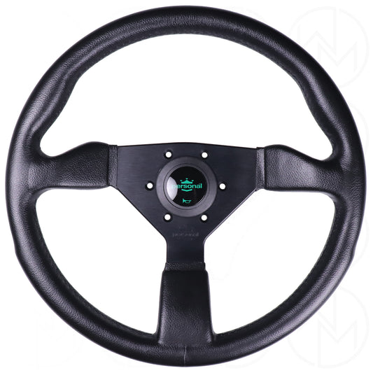 Personal Grinta P/U Steering Wheel - 350mm Polyurethane w/Green Horn Button