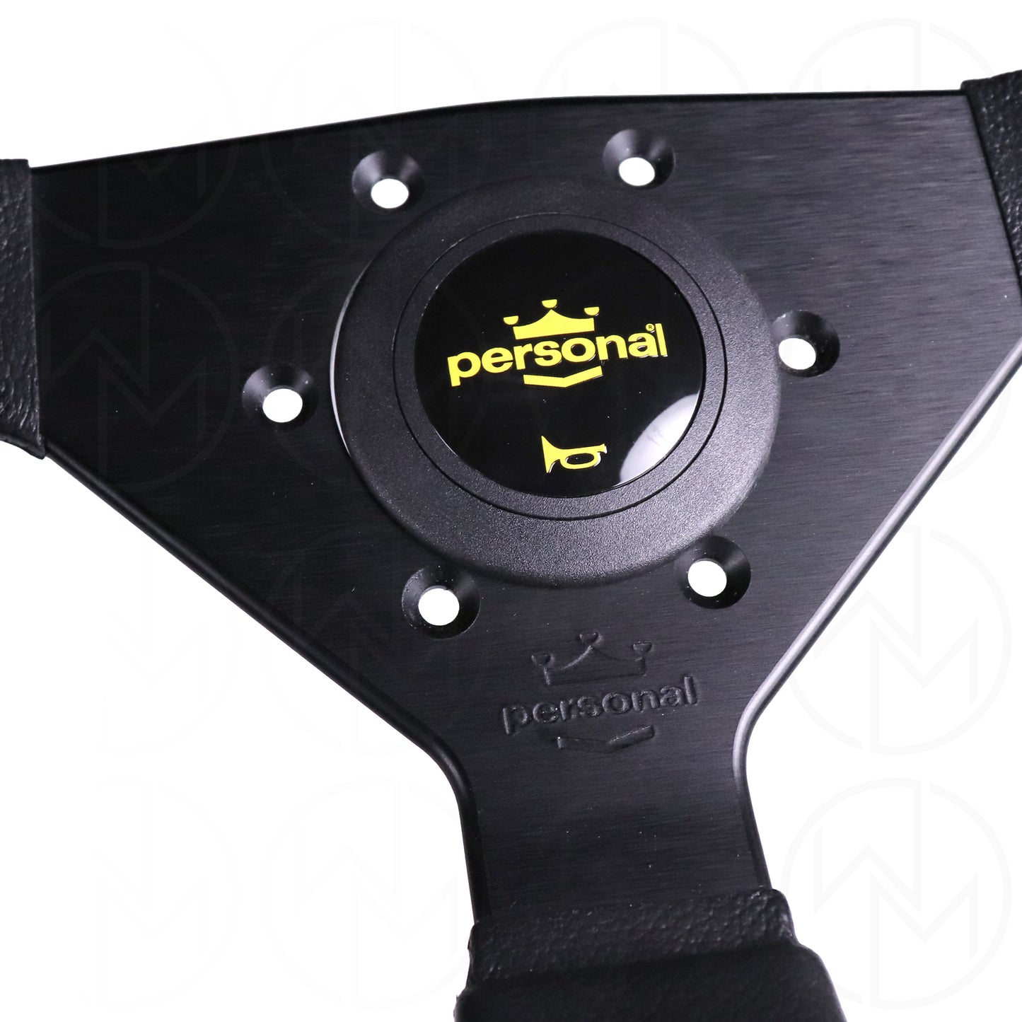 Personal Grinta P/U Steering Wheel - 350mm Polyurethane w/Yellow Horn Button