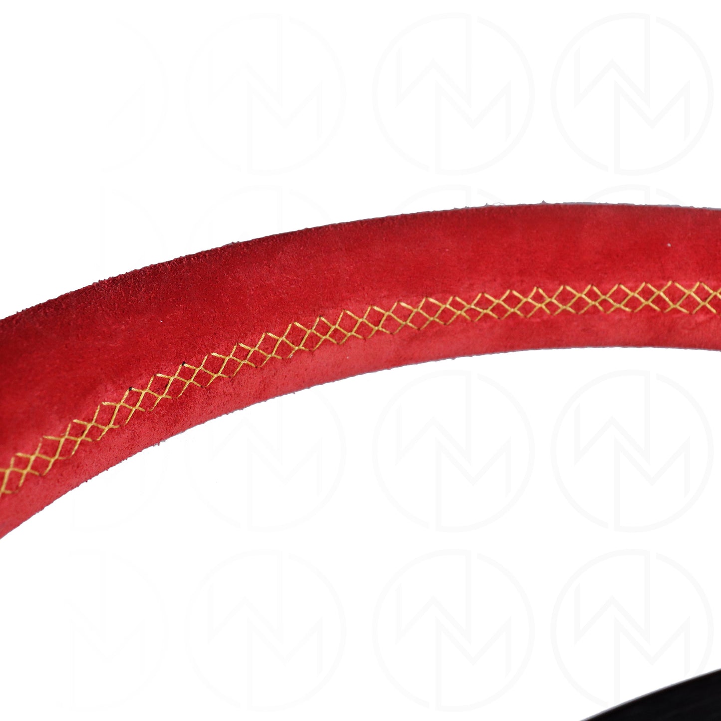 Personal Grinta Steering Wheel - 330mm Red Suede w/Yellow Stitch