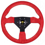Personal Grinta Steering Wheel - 330mm Red Suede w/Yellow Stitch