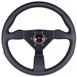 Personal Grinta Steering Wheel - 330mm Leather w/Red Stitch