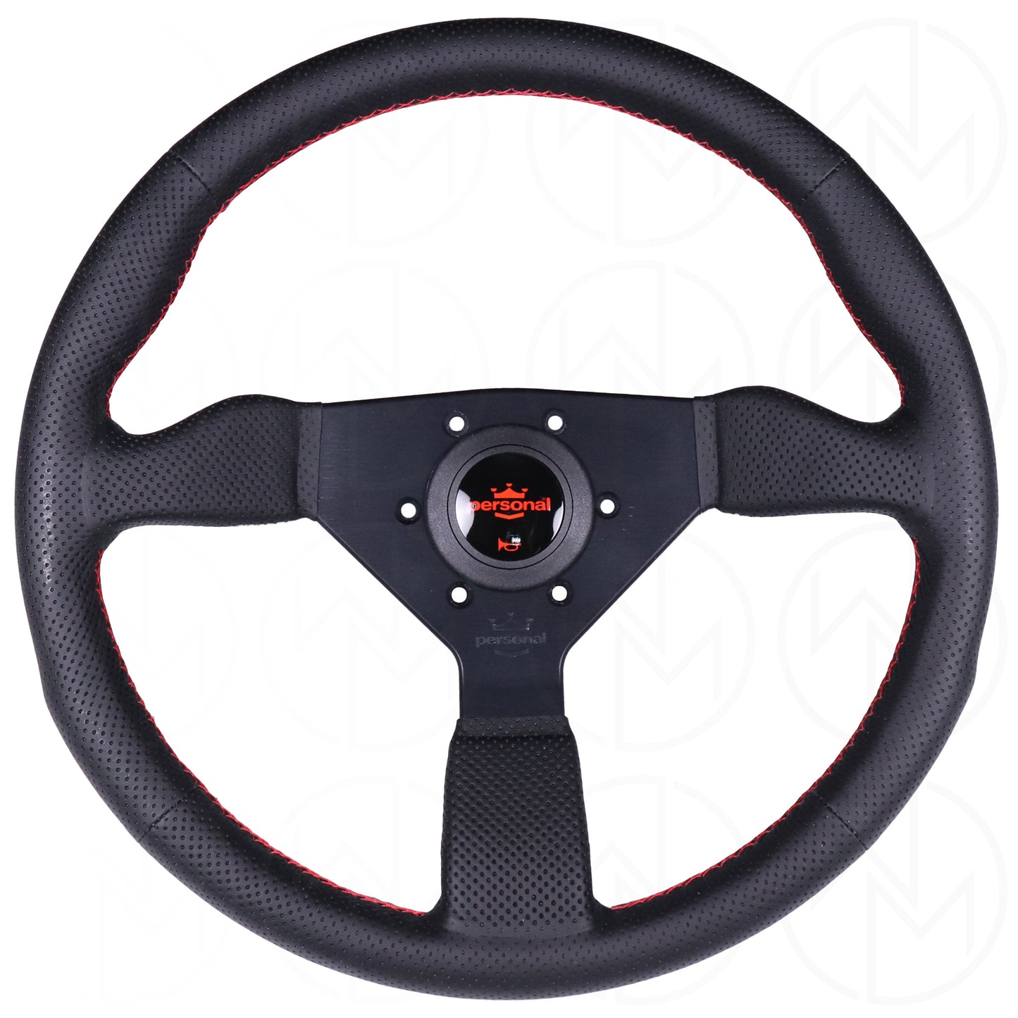 Personal Grinta Steering Wheel - 330mm Perforated Leather w/Red Stitch