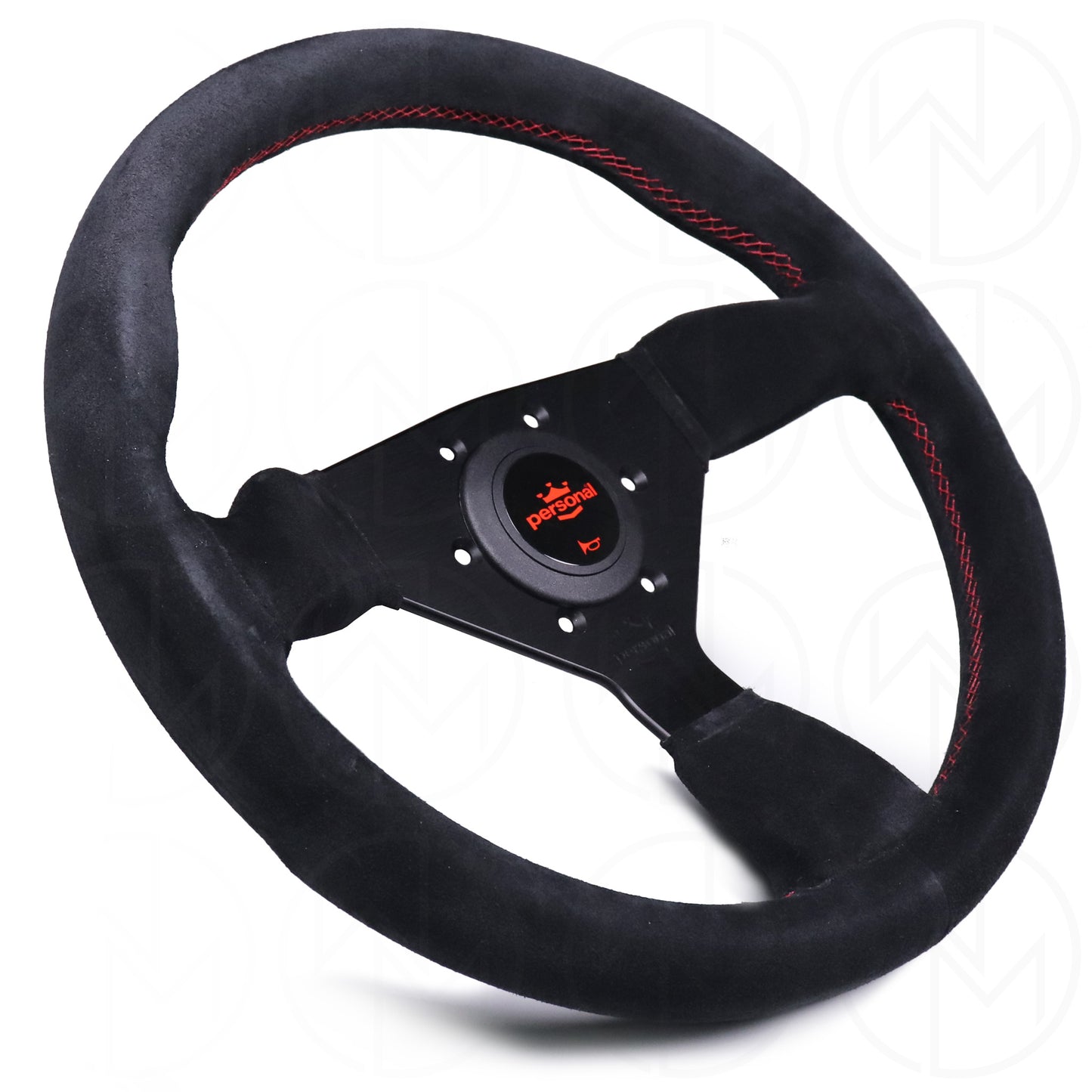 Personal Grinta Steering Wheel - 330mm Suede w/Red Stitch