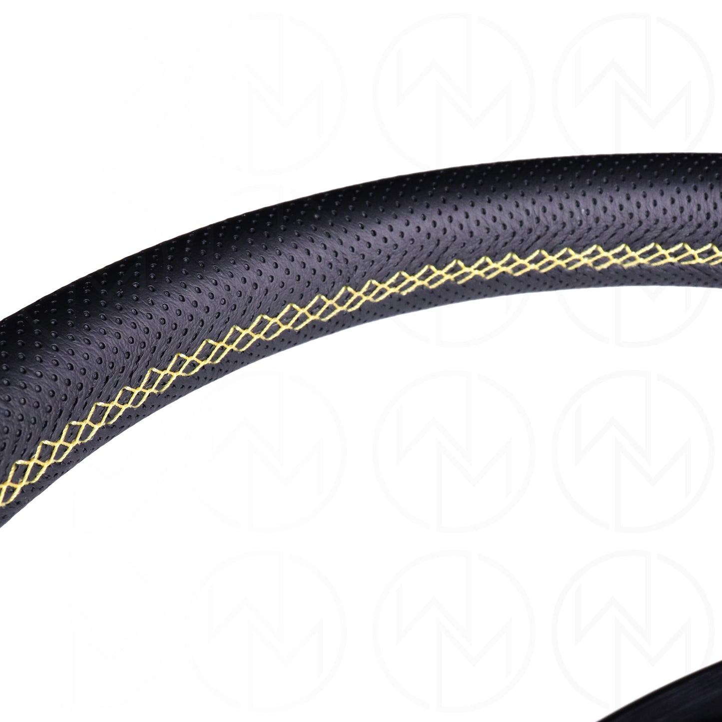 Personal Grinta Steering Wheel - 350mm Perforated Leather w/Yellow Stitch