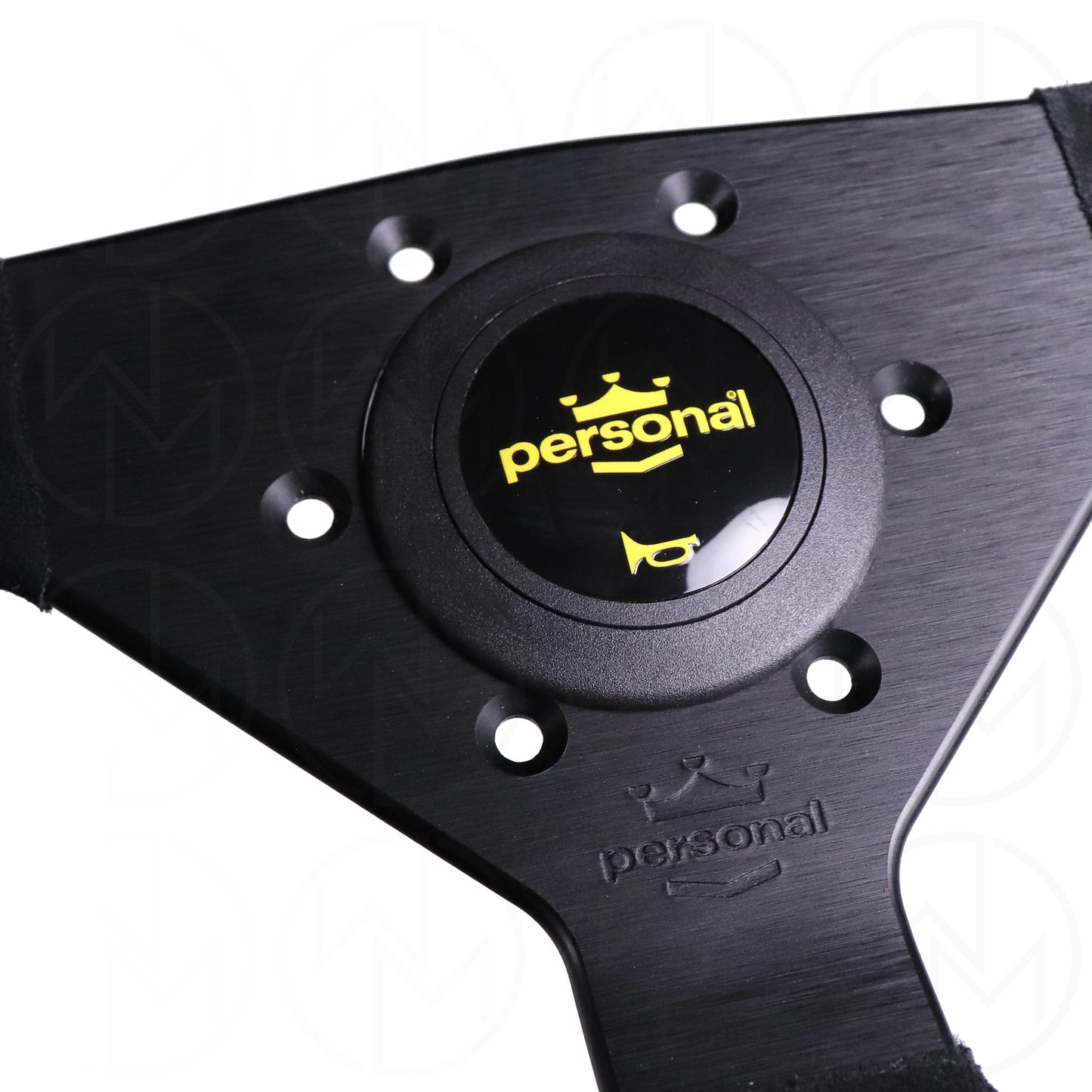 Personal Grinta Steering Wheel - 350mm Suede w/Yellow Stitch