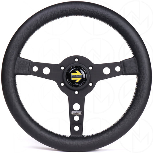 Momo Prototipo Steering Wheel - 320mm Leather w/Black Spokes