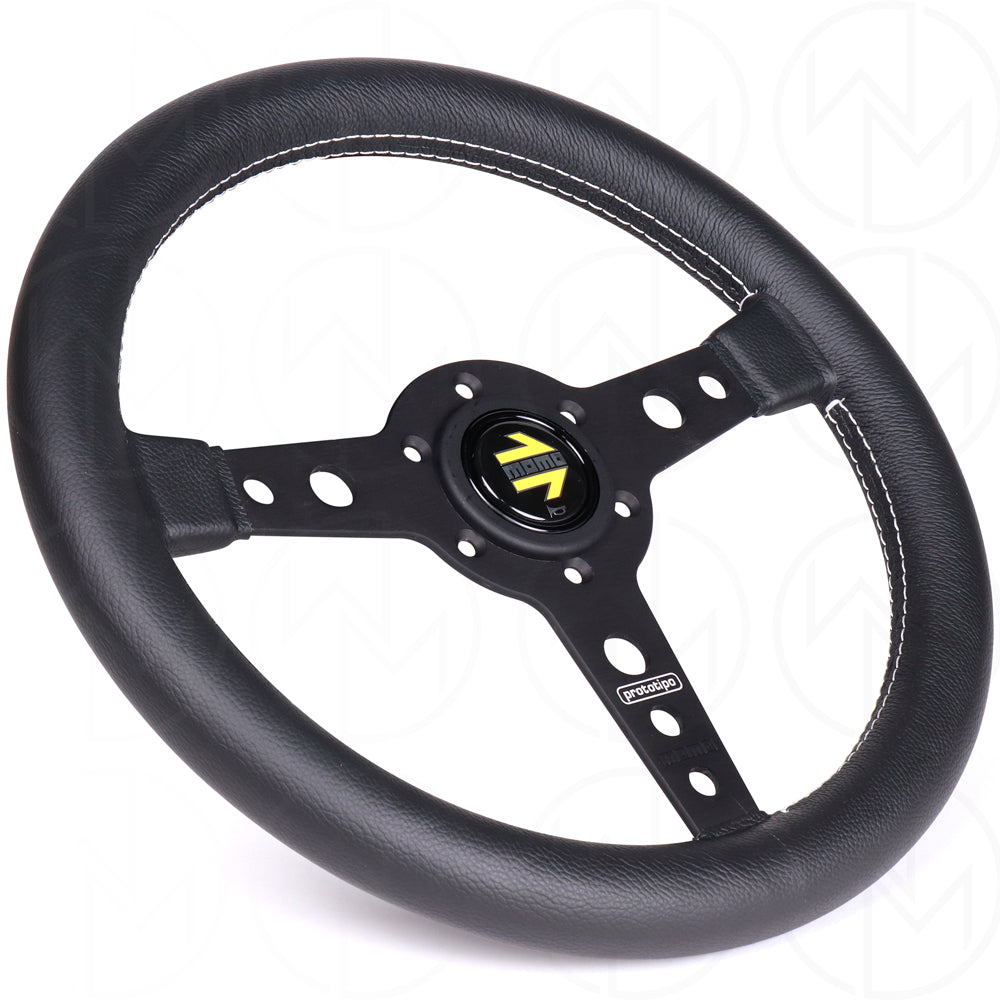 Momo Prototipo Steering Wheel - 320mm Leather w/Black Spokes