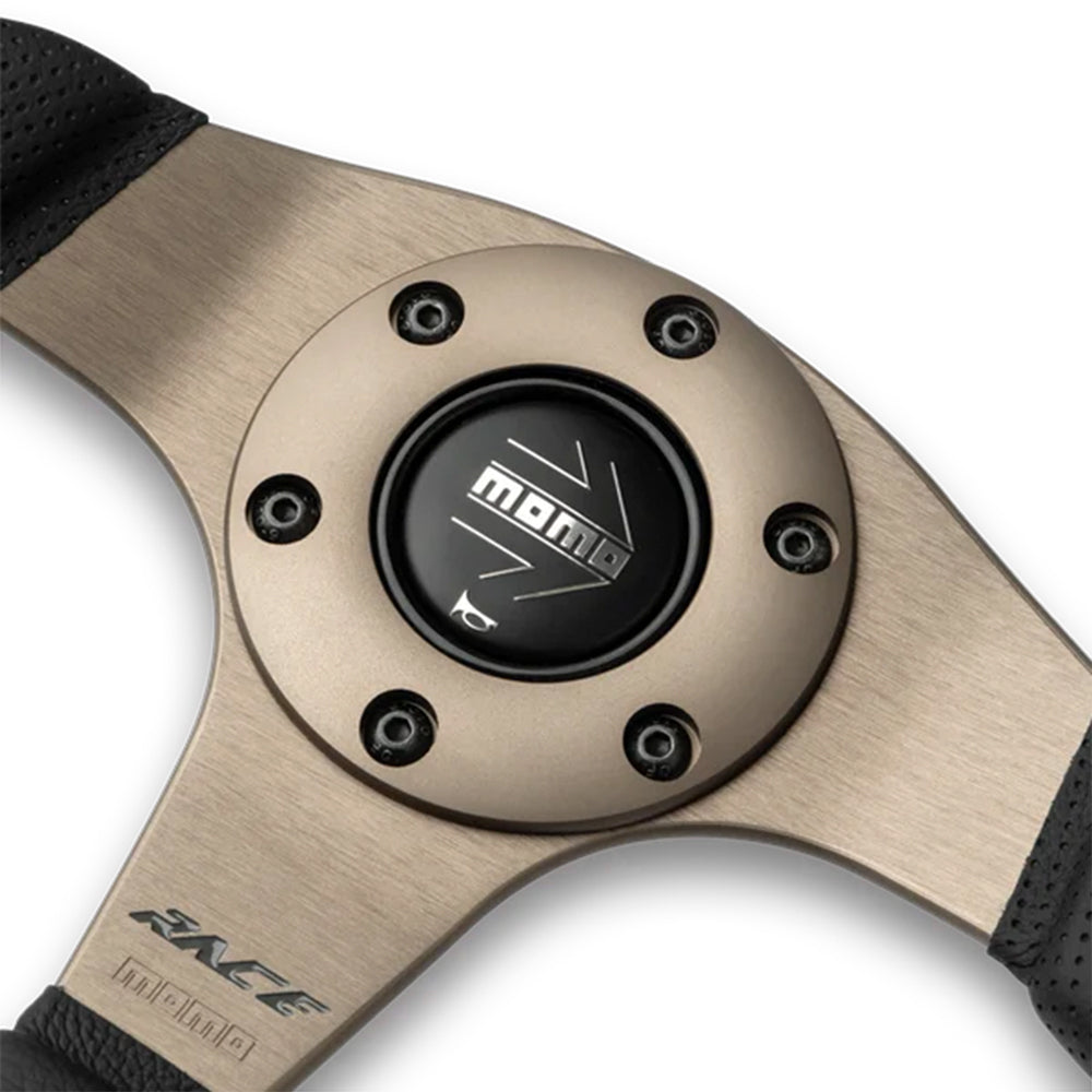 Momo Race 2.0 Steering Wheel - 350mm Leather Combo w/Anthracite Spokes