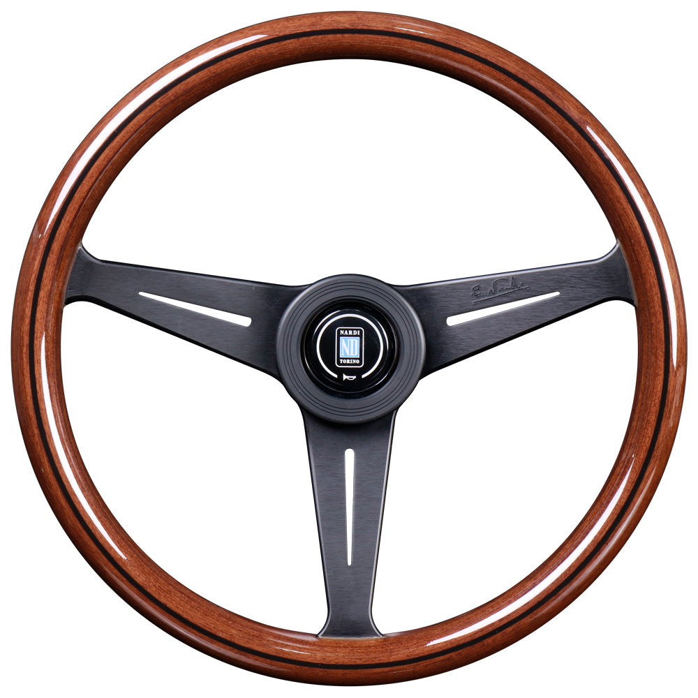 Nardi Classic Wood Steering Wheel - 390mm Black Spokes