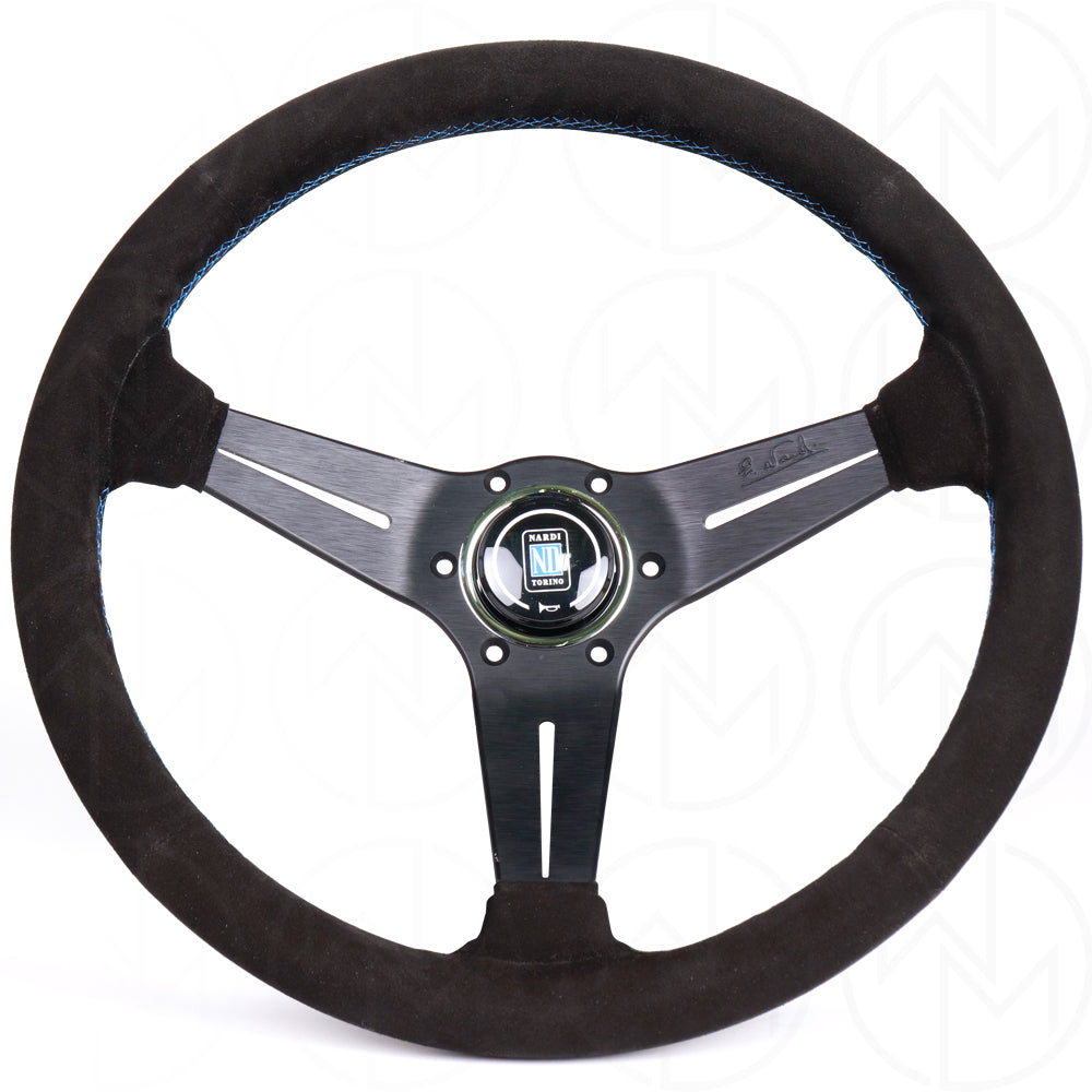 Nardi Sport Rally Deep Corn Steering Wheel - 350mm Suede w/Blue Stitch