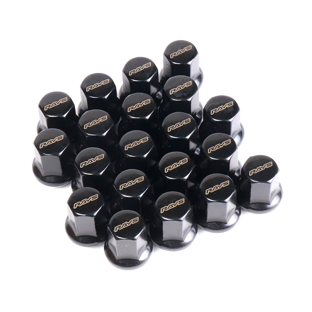 RAYS 17 Hex L31 Lugnut And Lock Set 6H Black - M12x1.50