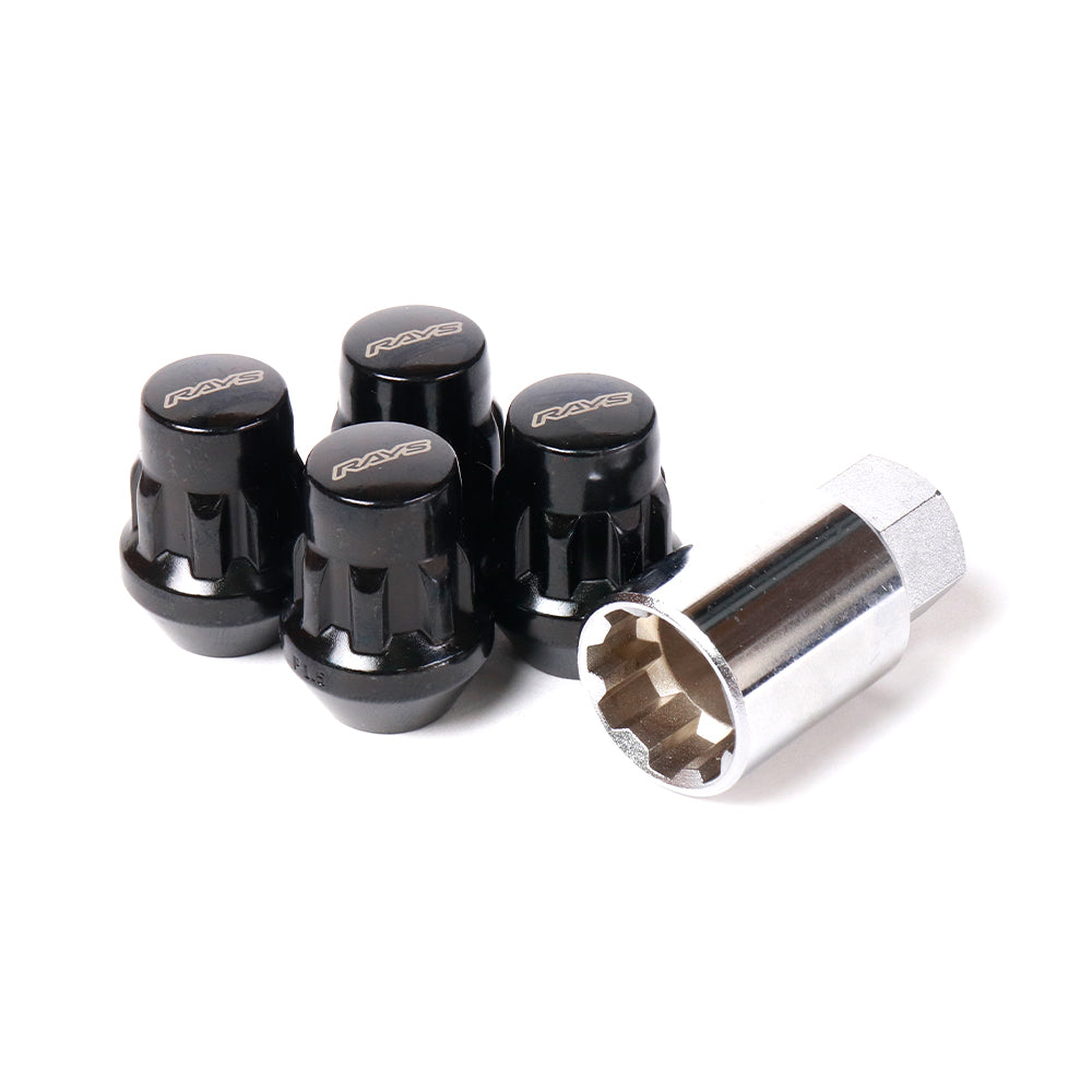 RAYS 17 Hex L31 Lugnut And Lock Set 6H Black - M12x1.50