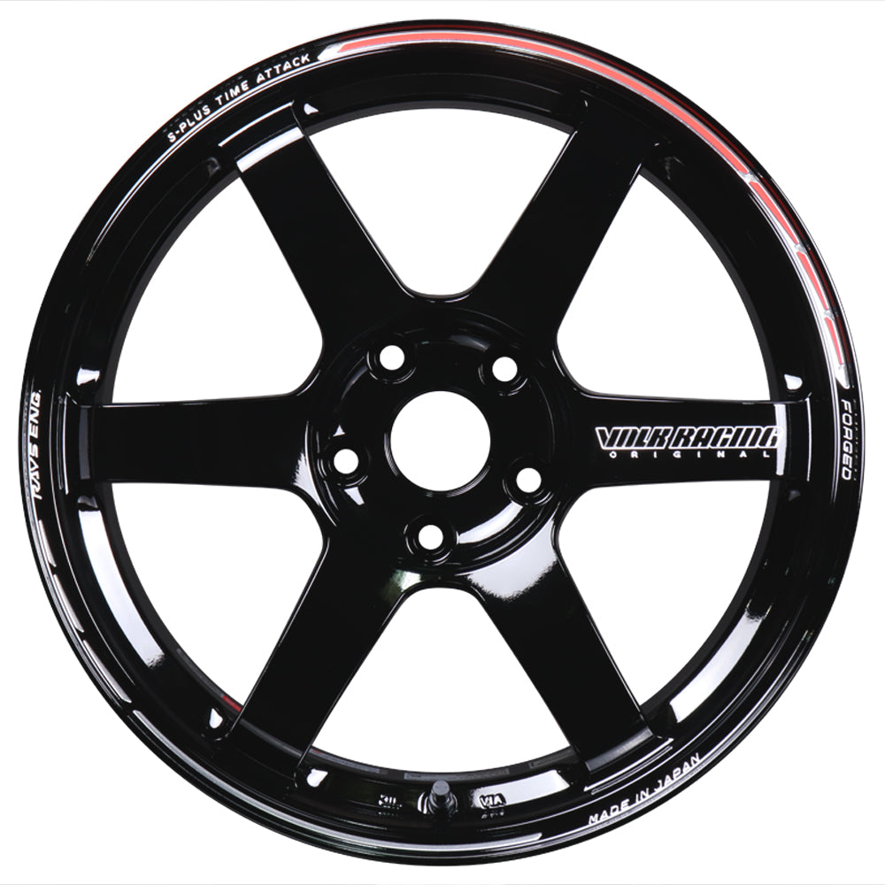 Volk Racing TE37 Saga S-Plus Time Attack Wheels - Black/Redot / 18x9.5 / 5x120 / +38