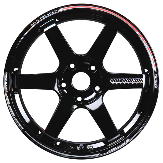 Volk Racing TE37 Saga S-Plus Time Attack Wheels - Black/Redot / 18x9.5 / 5x120 / +38