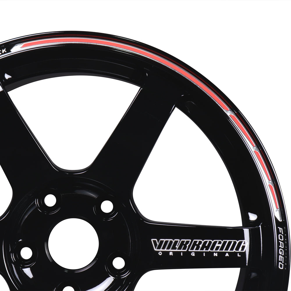 Volk Racing TE37 Saga S-Plus Time Attack Wheels - Black/Redot / 18x9.5 / 5x120 / +38