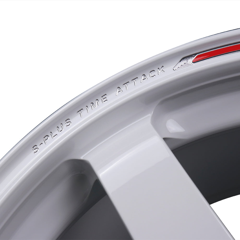 Volk Racing TE37 Saga S-Plus Time Attack Wheels - White/Redot / 18x9.5 / 5x120 / +38