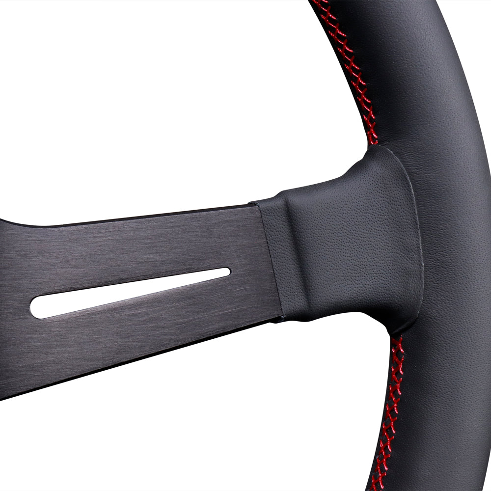 Works Bell Classic Steering Wheel - 340mm Leather w/ Red Stitch