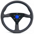 Momo Monte Carlo Steering Wheel - 350mm Leather w/ Blue Stitch