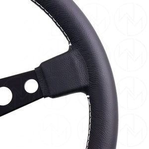 Momo Prototipo Steering Wheel - 370mm Leather w/Black Spokes