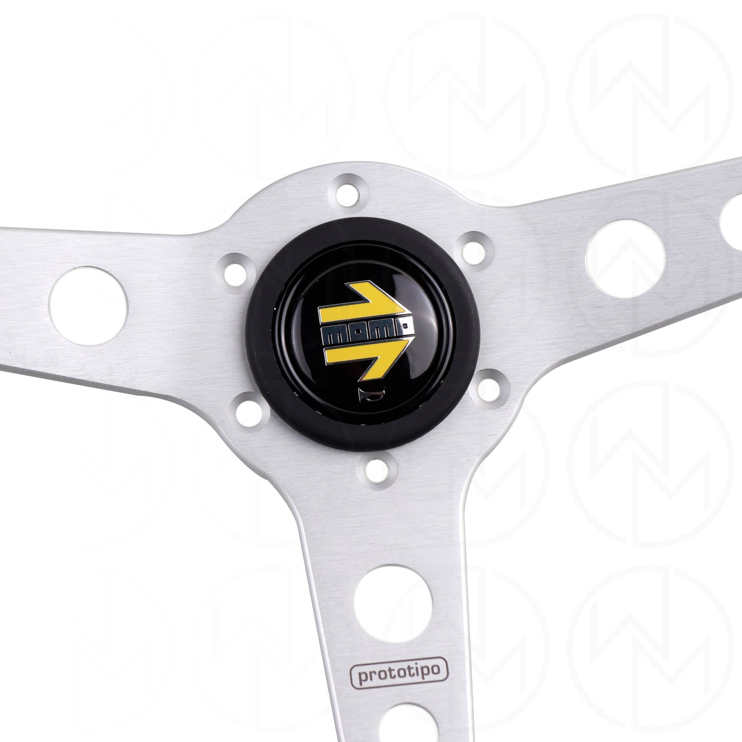Momo Prototipo Steering Wheel - 370mm Leather w/Silver Spokes