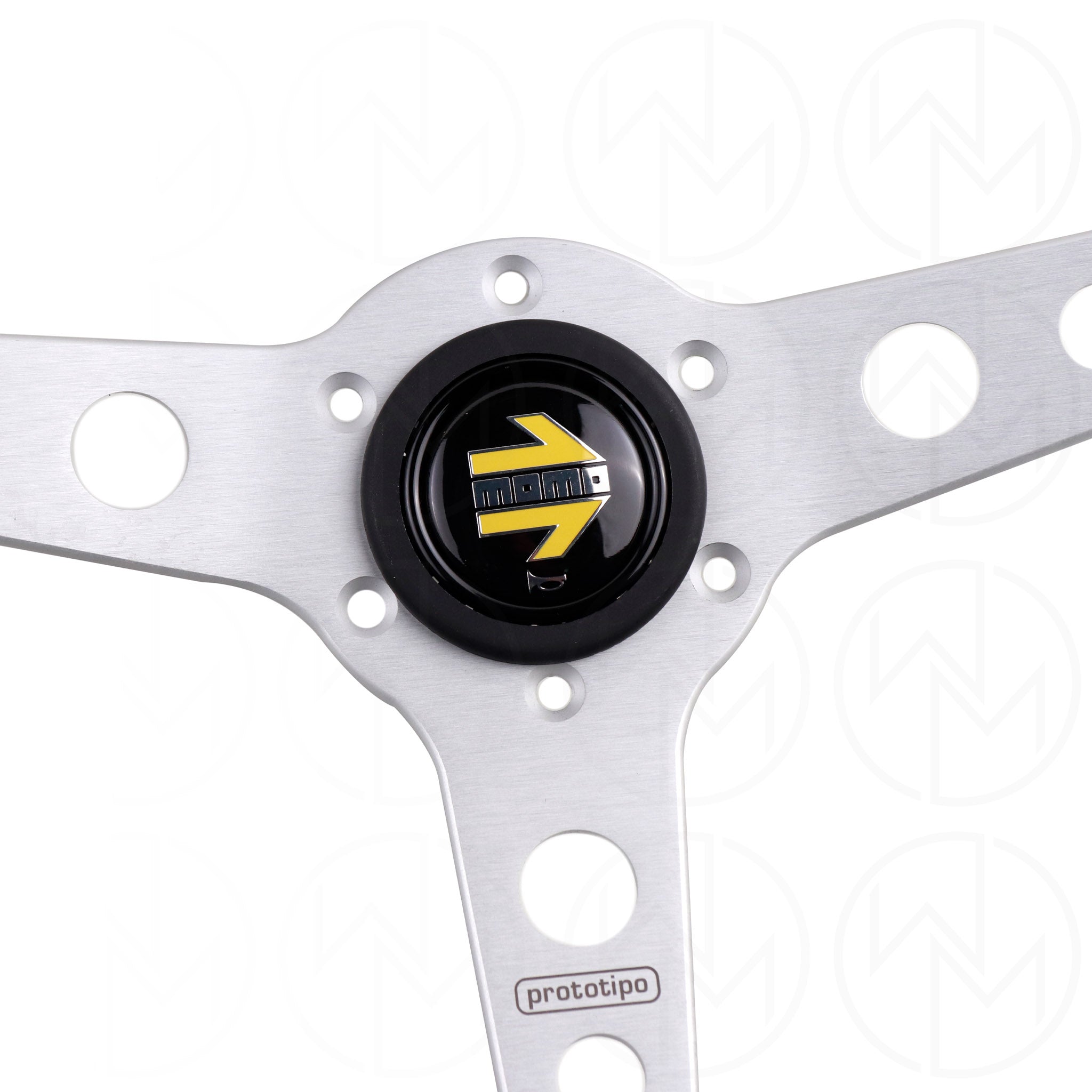 Momo Prototipo Steering Wheel - 370mm Leather w/Silver Spokes