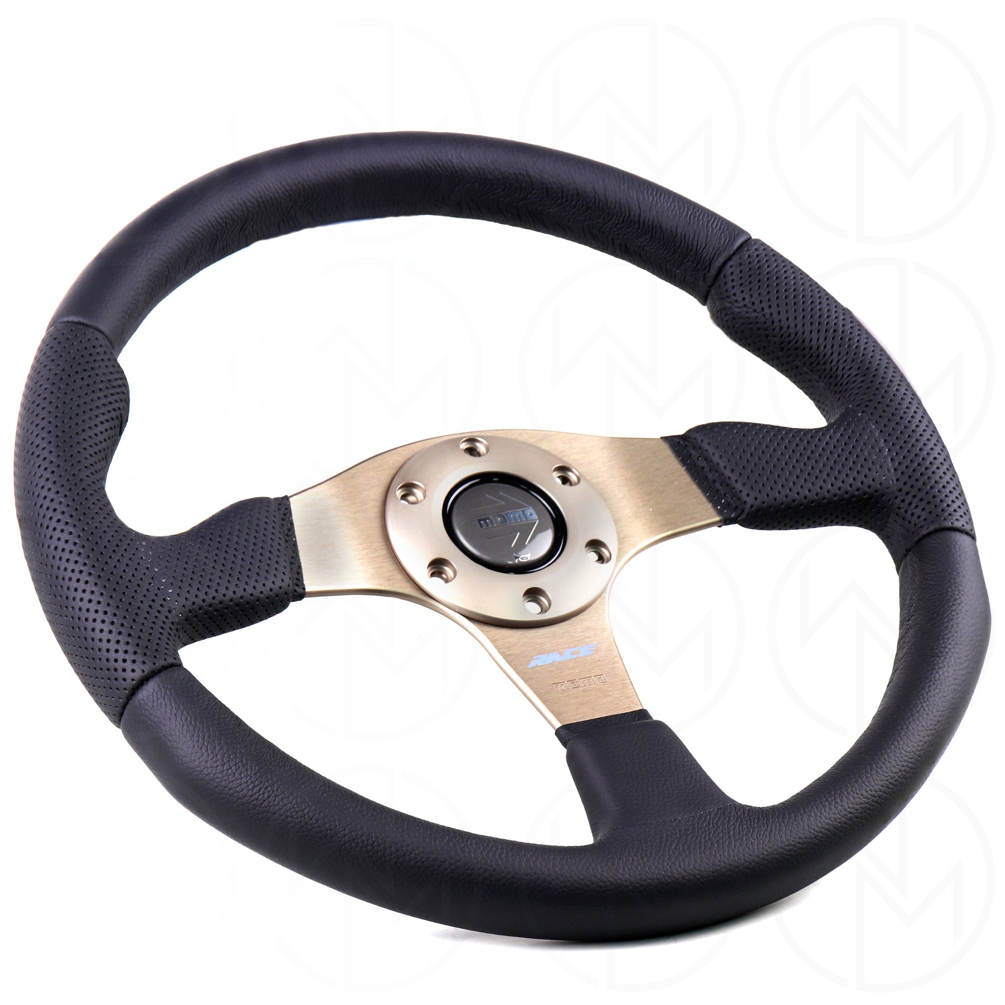 Momo Race Steering Wheel - 350mm Leather Combo w/Anthracite Spokes