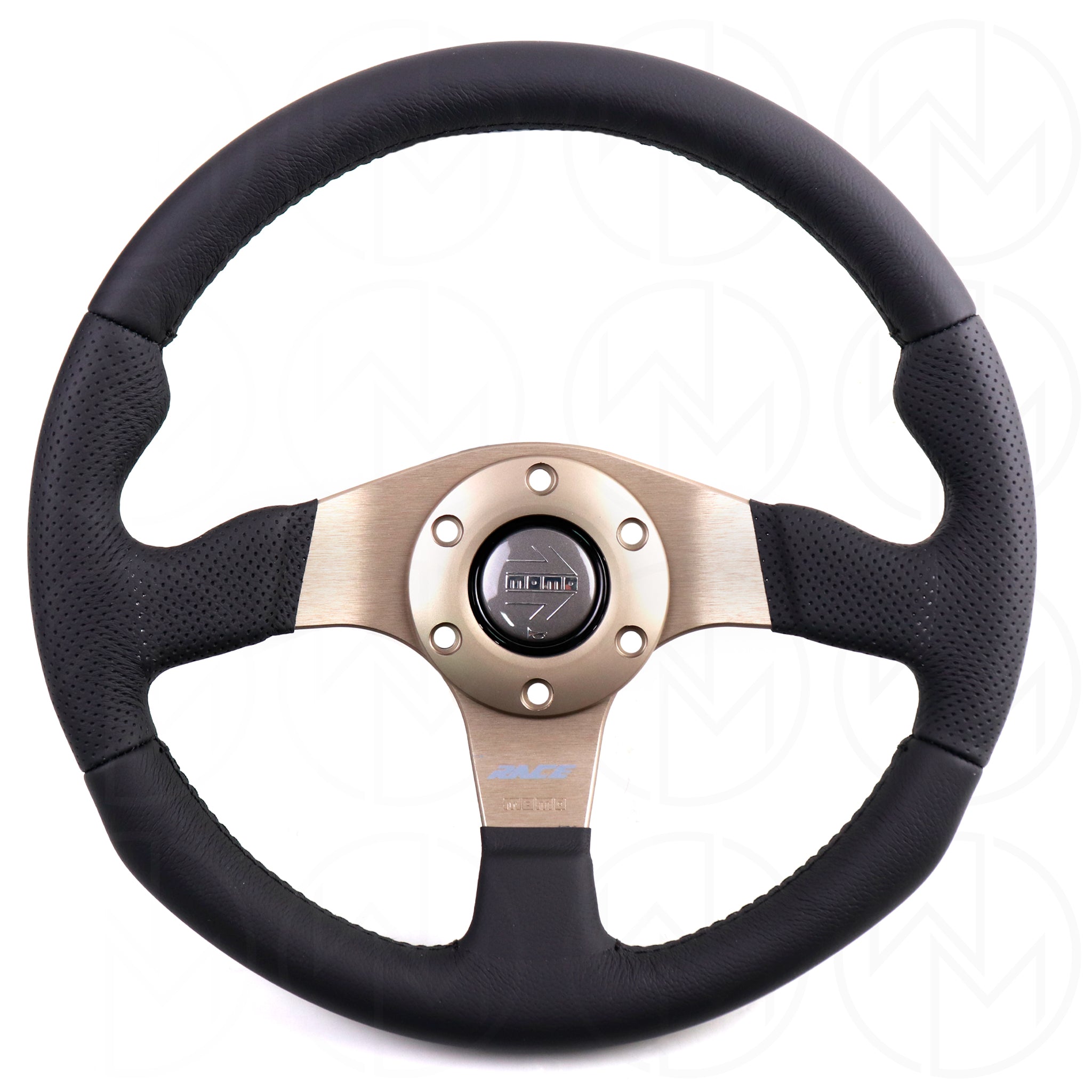 Momo Race Steering Wheel - 320mm Leather Combo w/Anthracite Spokes