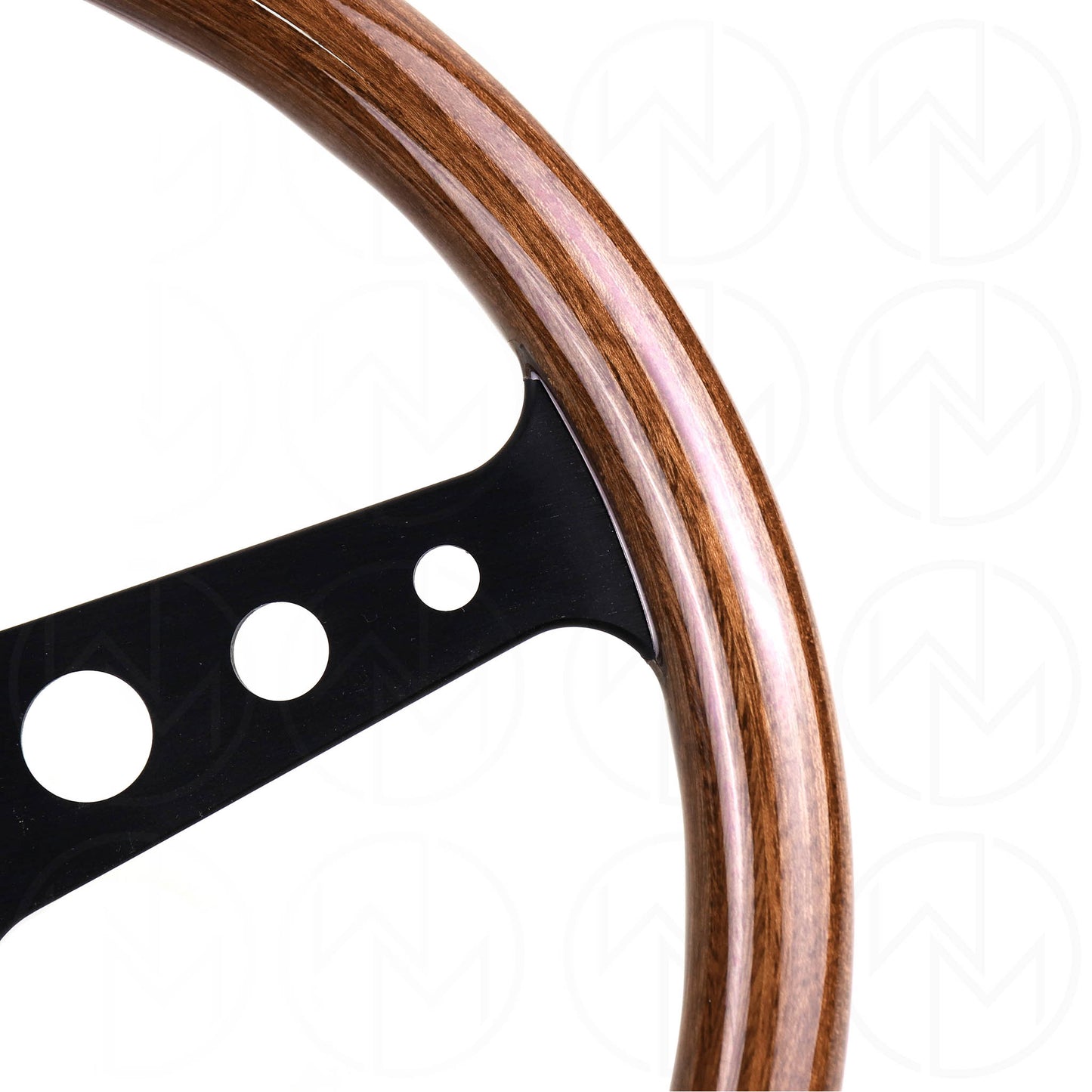 Momo Indy Mahogany Wood 350mm Steering Wheel - Black Spokes