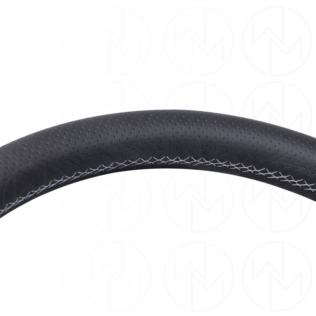 Nardi Competition Steering Wheel - 330mm Perforated Leather w/Silver Spokes & Grey Stitch