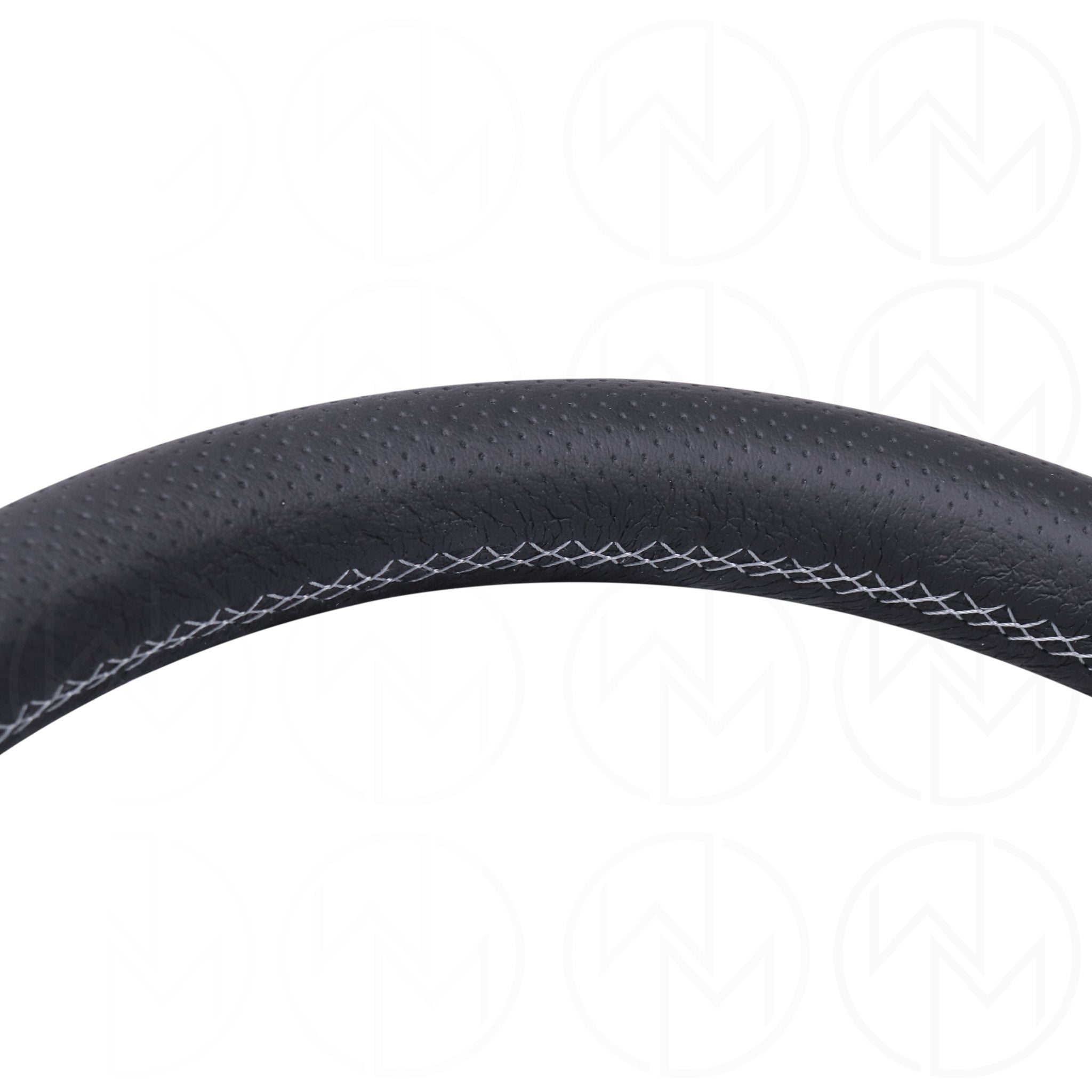 Nardi Competition Steering Wheel - 330mm Perforated Leather w/Silver Spokes & Grey Stitch