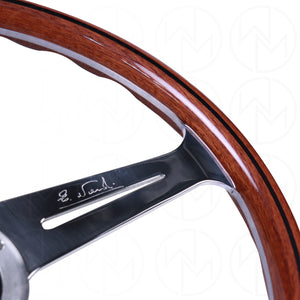 Nardi Classic ND 367 Wood Steering Wheel - 360mm Polished Spokes w/Ring Screws