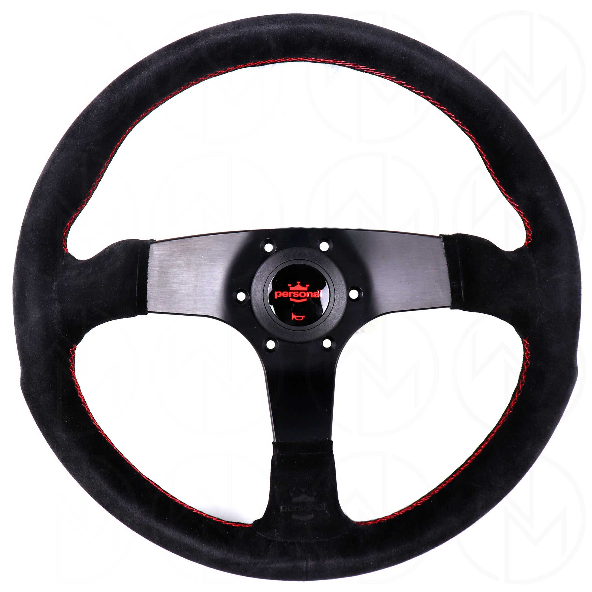 Personal Fitti Corsa Steering Wheel - 350mm Suede w/Red Stitch