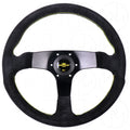 Personal Fitti Corsa Steering Wheel - 350mm Suede w/Yellow Stitch