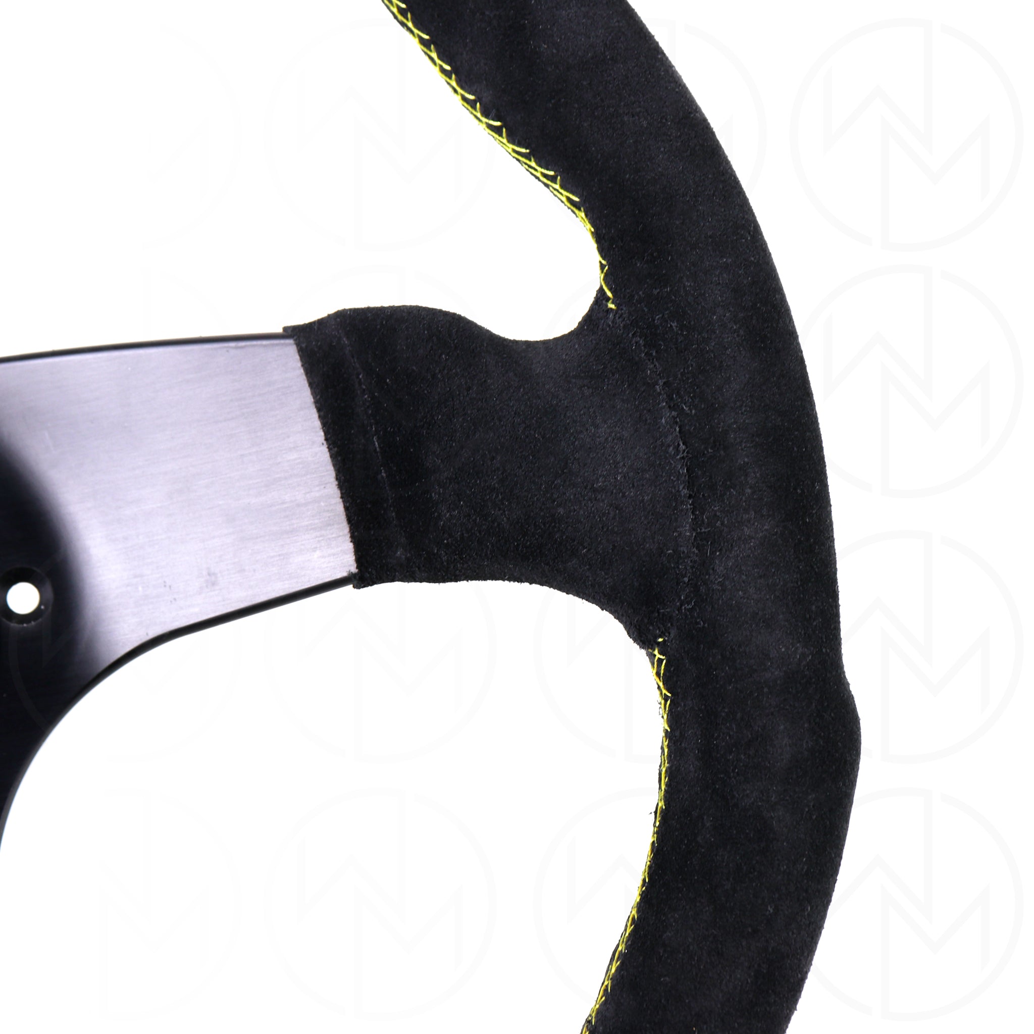 Personal Fitti Corsa Steering Wheel - 350mm Suede w/Yellow Stitch