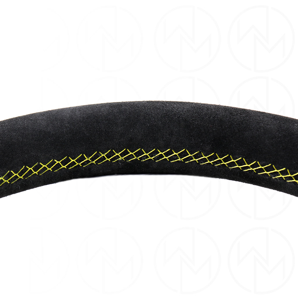 Personal Fitti Corsa Steering Wheel - 350mm Suede w/Yellow Stitch