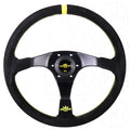 Personal Trophy Steering Wheel - 350mm Suede w/Yellow Stitch