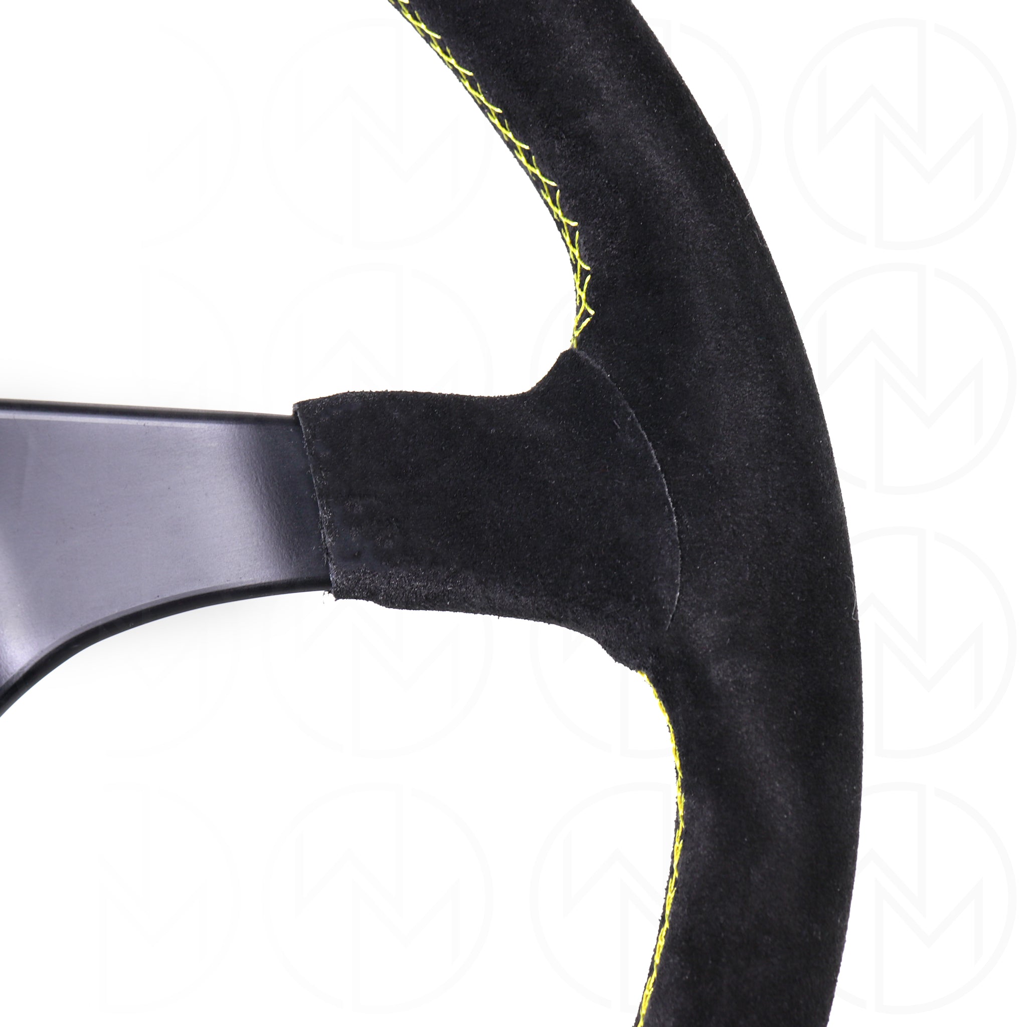 Personal Trophy Steering Wheel - 350mm Suede w/Yellow Stitch