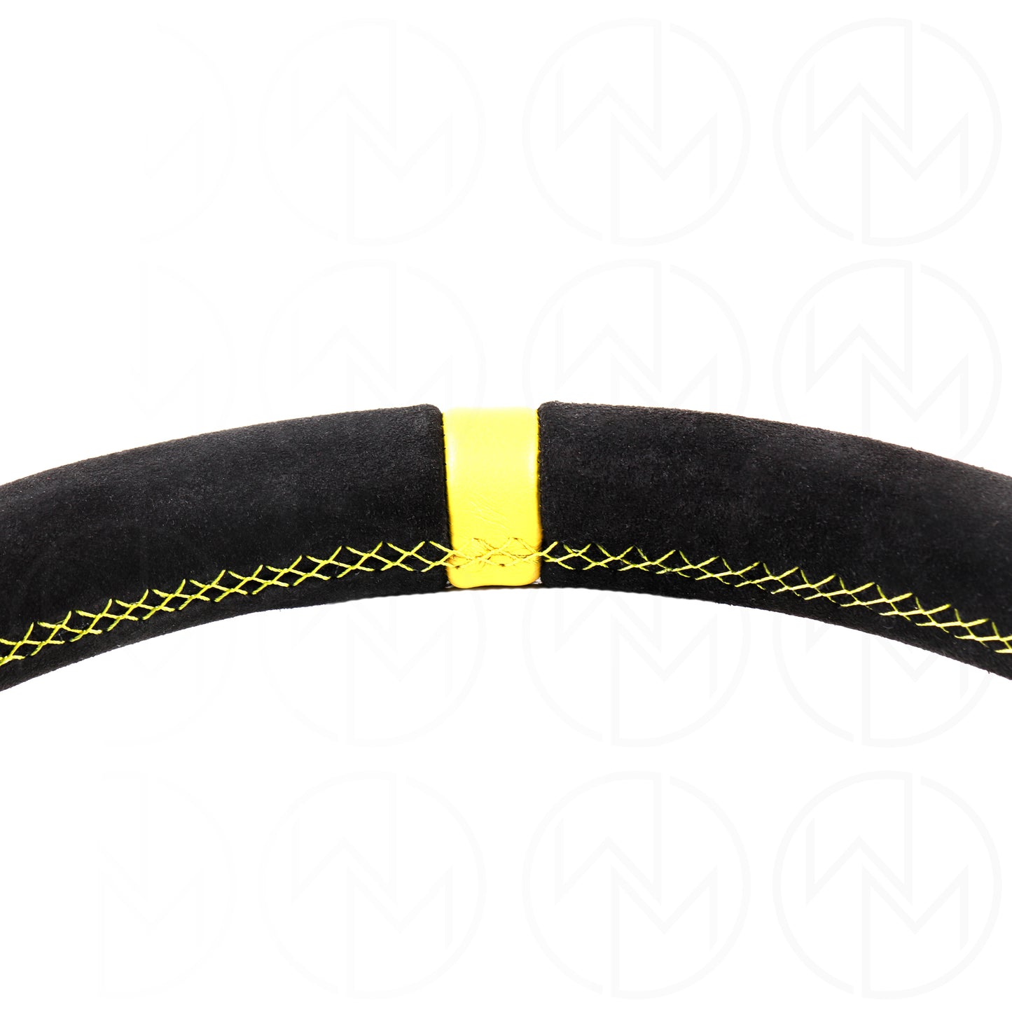 Personal Trophy Steering Wheel - 350mm Suede w/Yellow Stitch