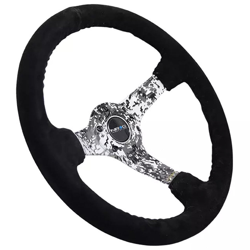 NRG Digital Camo Sport Steering Wheel - 350mm Suede w/Black Stitch