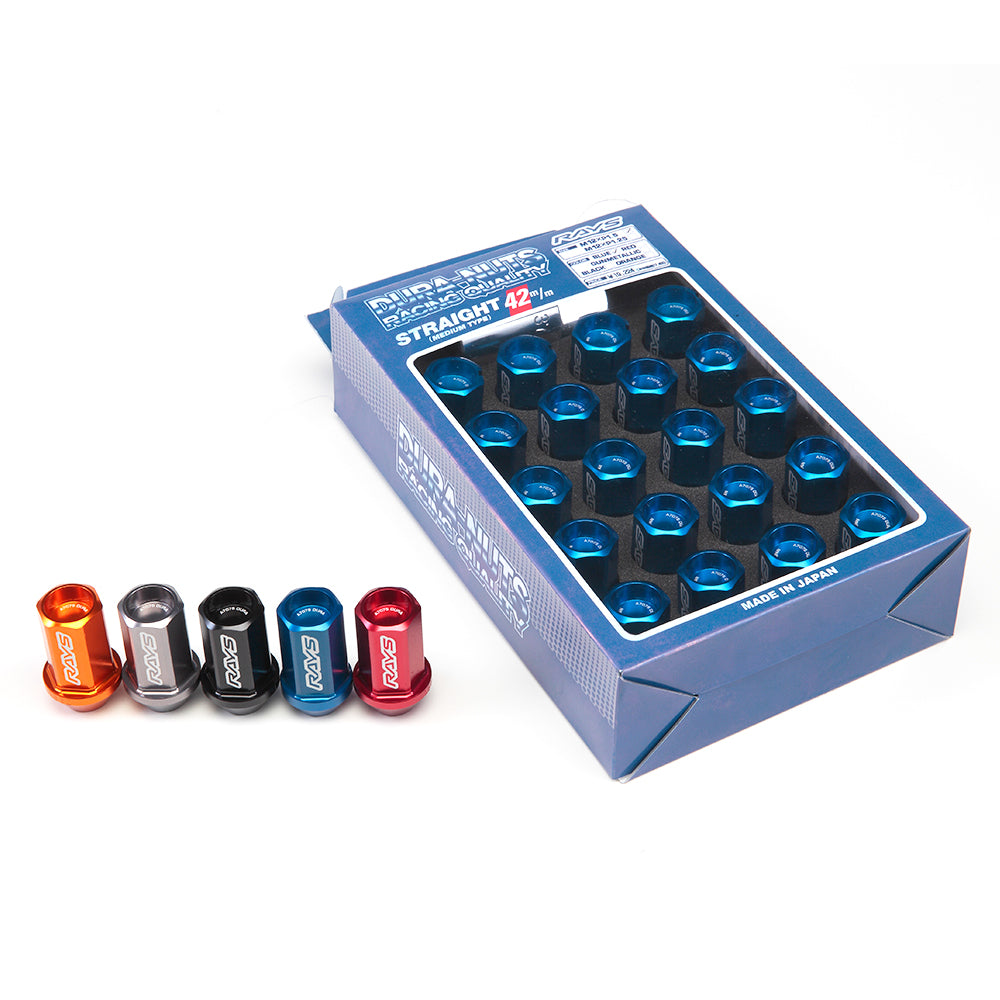 Rays L42 Dura-Nuts Straight Type Lug & Lock Set - M12x1.50 / M12x1.25