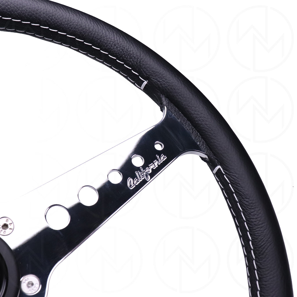 Momo California Heritage Line Steering Wheel - 360mm Leather w/Polished Spokes