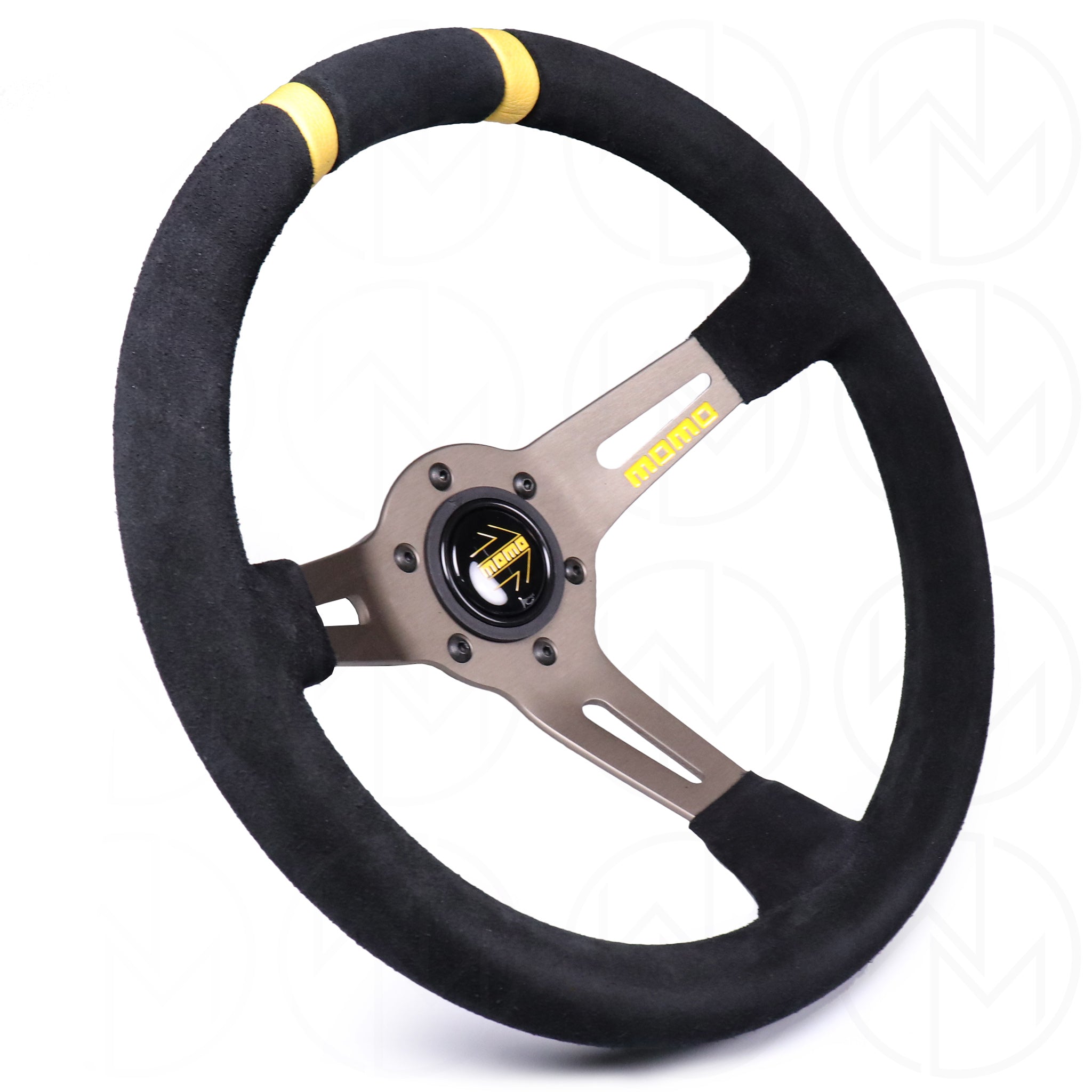 Momo Mod Drift Steering Wheel - 330mm Suede w/Yellow Center