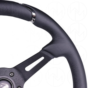 Momo Gotham Steering Wheel - 350mm Leather w/Dark Chrome