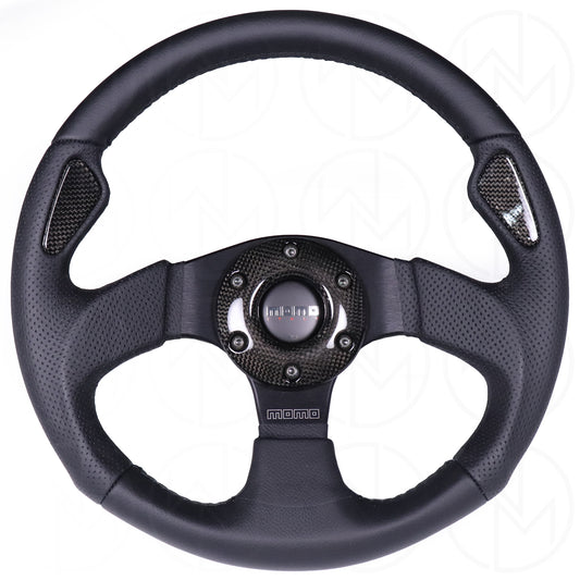 Momo Jet Steering Wheel - 350mm Leather Combo w/Black Stitch