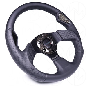 Momo Jet Steering Wheel - 350mm Leather Combo w/Black Stitch 