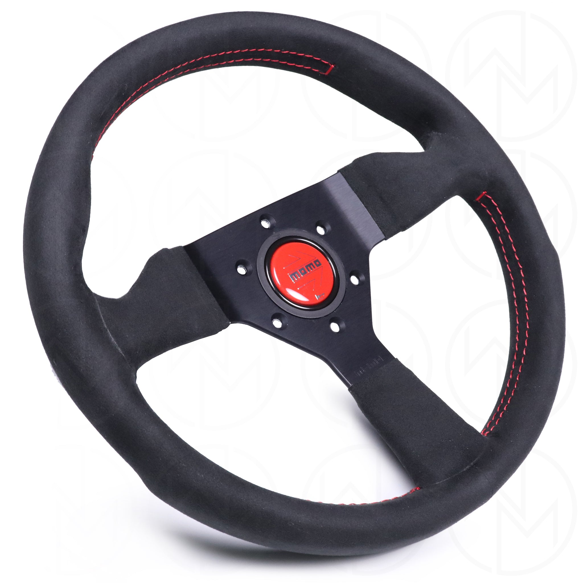 Momo Monte Carlo Steering Wheel - 320mm Alcantara w/Red Stitch