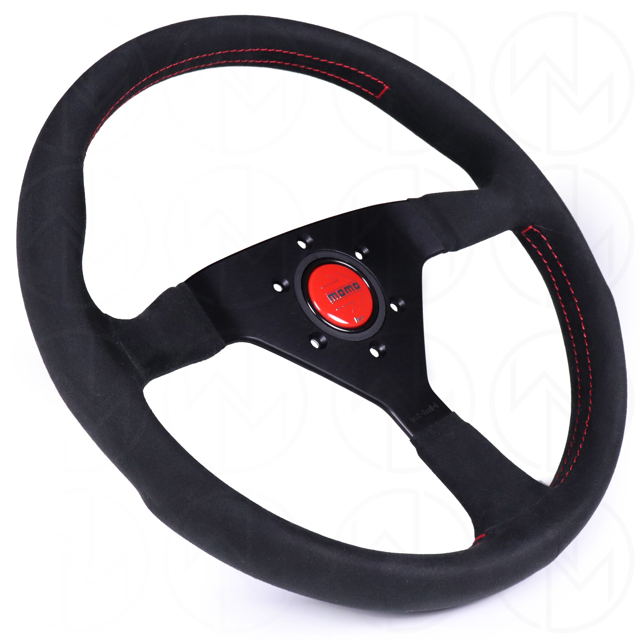 Momo Monte Carlo Steering Wheel - 350mm Alcantara w/Red Stitch