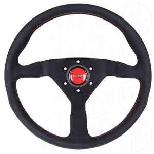 Momo Monte Carlo Steering Wheel - 350mm Alcantara w/Red Stitch
